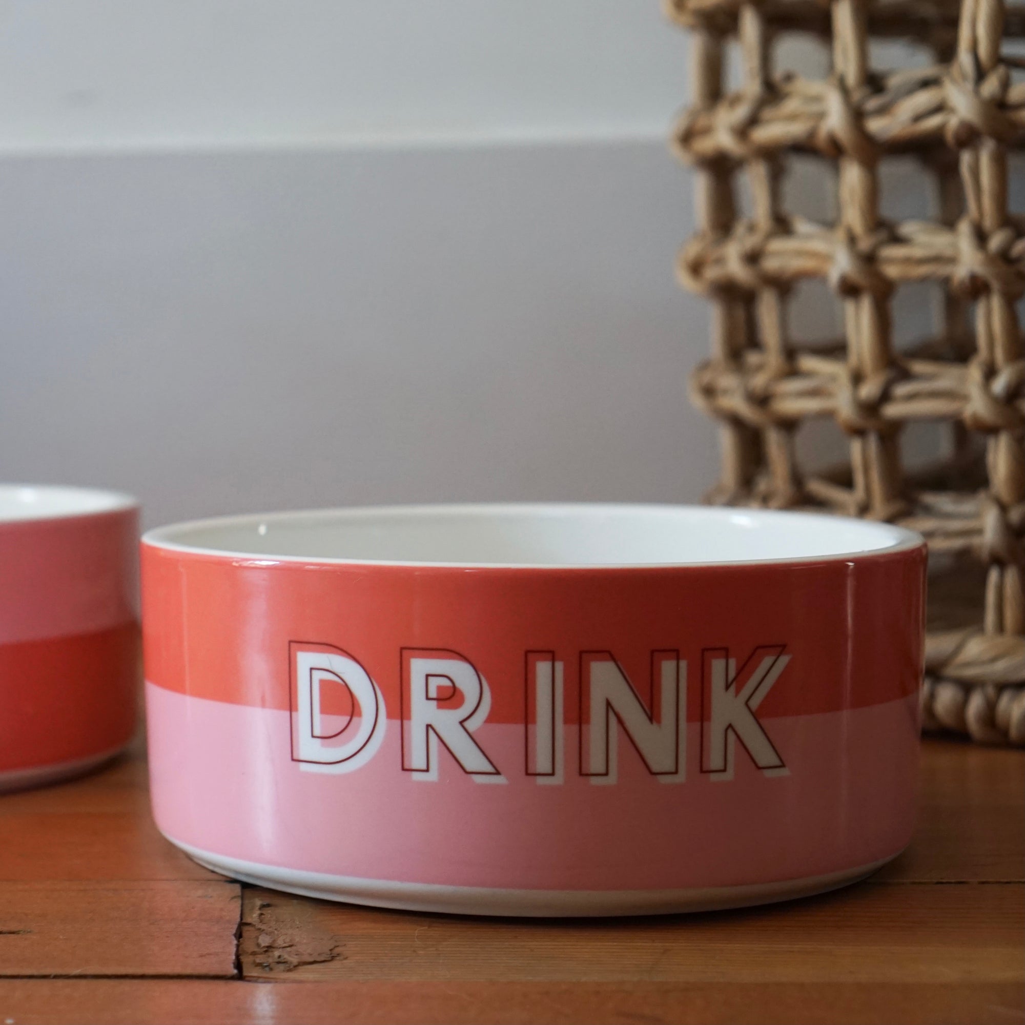 Custom Color Duo Dog Bowl (Coral / Millennial Pink)