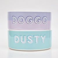 Custom Solid Color Dog Bowl (Arctic Blue)