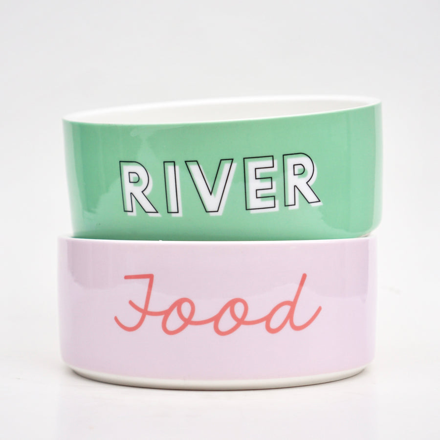 Custom Solid Color Dog Bowl (Ballet Slippers)