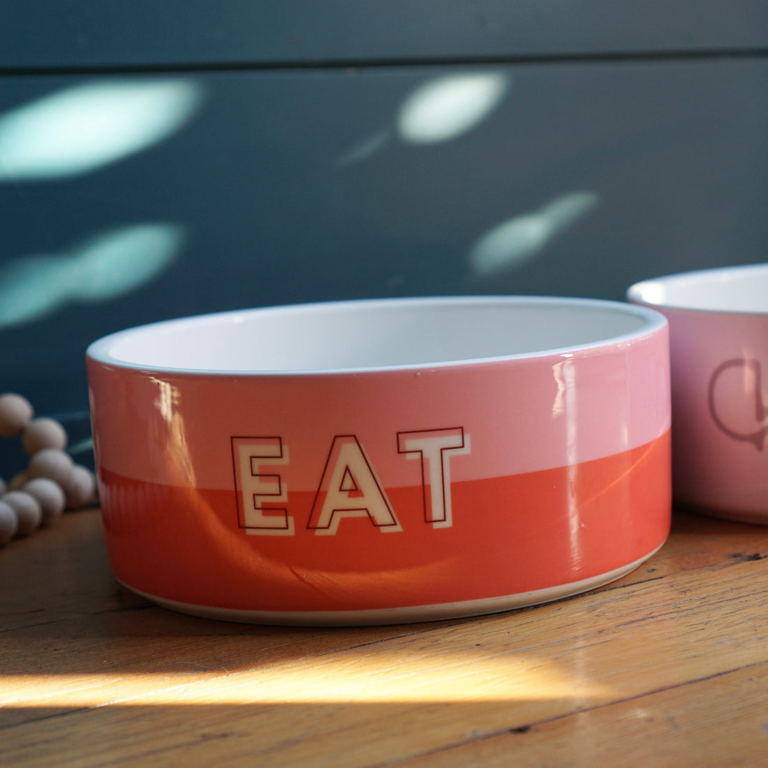 Custom Color Duo Dog Bowl (Coral / Millennial Pink)