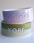 Custom Color Duo Dog Bowl (Sage / Artichoke)