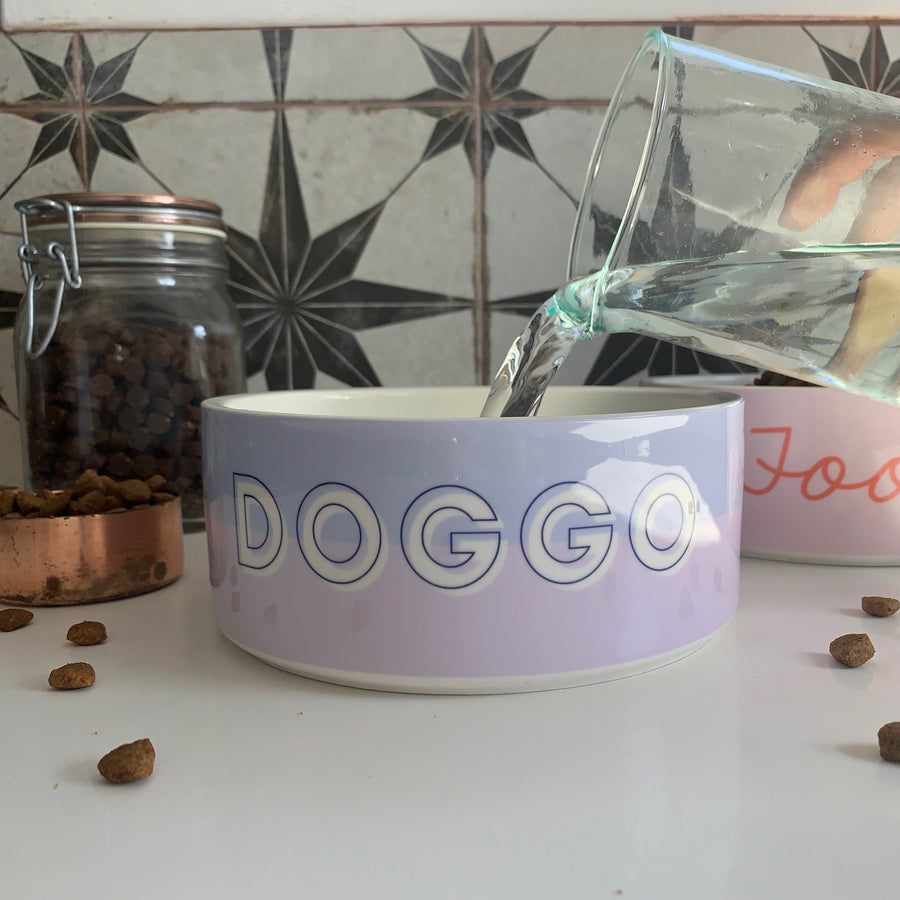 Custom Color Duo Dog Bowl (Periwinkle / Wisteria)